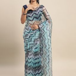 DIVASTRI Floral Organza Saree-image-84