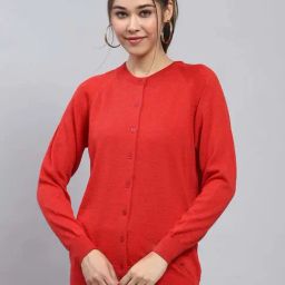 Monte Carlo Red Regular Fit Cardigan-image-93