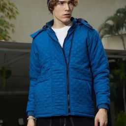 Campus Sutra Blue Regular Fit Self Pattern Hooded Jacket-image-75