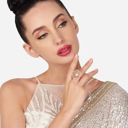 Zaveri Pearls Rose Gold-Plated & CZ Stone-Studded Adjustable Finger Ring-image-86