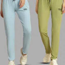 Vimal Jonney Blue & Green Regular Fit Mid Rise Trackpants-image-90