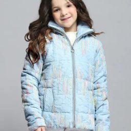Monte Carlo Girls Self Design Blue Collar Neck Full Sleeve Jacket-image-65