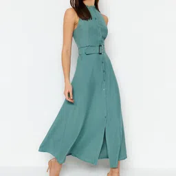 Trendyol Women Mock neck sleevelessn Botton closure Maxi Dress-image-22