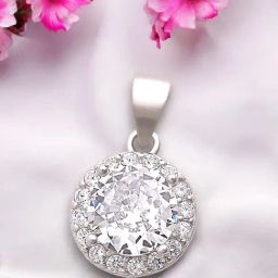 Taraash 925 Sterling Silver Round Shape CZ Pendant for Women-image-9