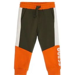 Guess Kids Orange & Green Colour Block Relaxed Fit Joggers-image-7