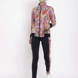 Chkokko Women Red & Black Printed Track Suit-image-13
