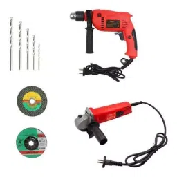 Hillgrove HGCM345M1 850 W Angle Grinder, 700 W 13 mm Drill Machine,  Combo, HGCM637-26