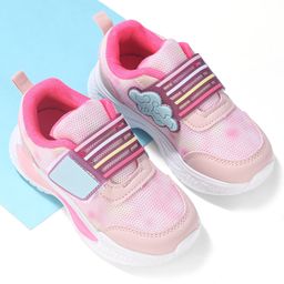 Cute Walk by Babyhug Sneakers Shoes with Velcro Closure & Cloud Patch- Pink-image-49