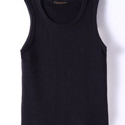 Kanvin Modal Knit Sleeveless Thermal Vest Solid Colour - Black-image-33