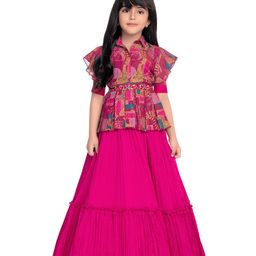 Betty By Tiny Kingdom Half Sleeves Beads Work Embellished Gown - Pink-image-70