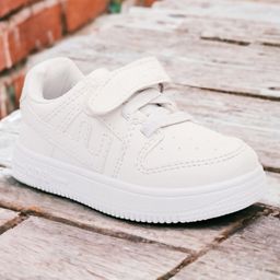 Lil Lollipop Perforated Velcro Closure Shoes - White-image-22