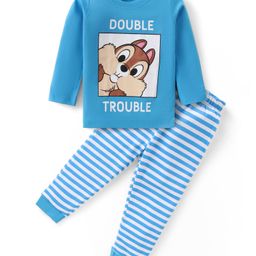 Babyhug Disney Single Jersey Knit Full Sleeves 101 Dalmatians Printed Night Suit - Light Blue-image-23