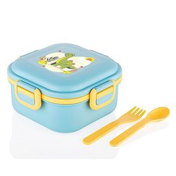ATTRODino Plastic Lunch Box with 3 Compartment Fork & Spoon Blue - 800 ml-9