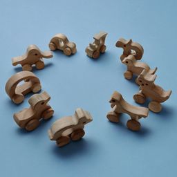 neemtoys Set of 10 Beautiful Push & Pull Toys for Toddlers - Made from Sustainable Neem Wood-8
