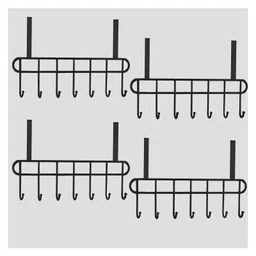 JD FRESH 4 Piece Premium Metal Drill Free Hooks Door Hangers for Clothes - Black-picture-17