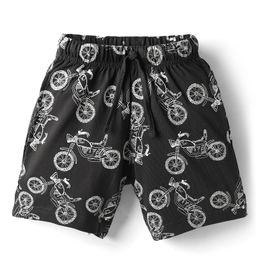 Evimo Single Jersey Knit Knee Length Shorts With Bicycle Print - Black-image-77