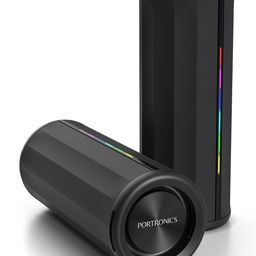 Portronics POR-2981 Nova 40W Portable Bluetooth Speaker With Dual Passive Radiator, Upto 5 Hours Playtime, RGB LED Lights, Bluetooth 5.3V, TWS mode, Calling, USB/AUX In Port, Type C Charging(Black)-23
