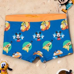Disney by Yellow Bee Mickey & Friends Featuring Characters Printed Swim Shorts - Blue & Orange-image-21