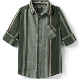 Noddy Full Sleeves Striped Shirt - Green-image-7