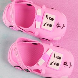 SHOES FOR JUNIORS Car Designed With Sling Back Clogs - Pink-image-29