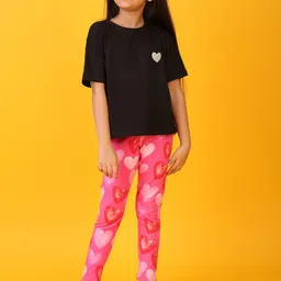 Anthrilo Girls Printed T-shirt with Leggings-31