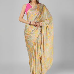 MISS HAUTE Floral Satin Saree-image-54