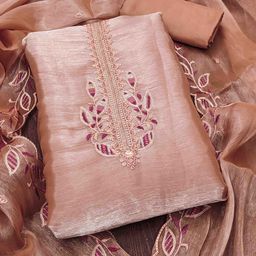 KIMISHA Embroidered Silk Chiffon Unstitched Dress Material-image-82