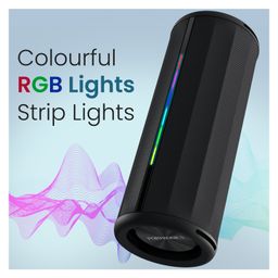 Portronics POR-2981 Nova 40W Portable Bluetooth Speaker With Dual Passive Radiator, Upto 5 Hours Playtime, RGB LED Lights, Bluetooth 5.3V, TWS mode, Calling, USB/AUX In Port, Type C Charging(Black) image 3