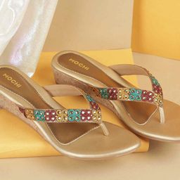 Mochi Women Embellished Wedge Heel Sandals-27