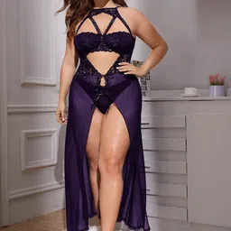 Softwrap Halter Neck Self Design Baby Doll-picture-36