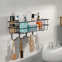 Myntra Elegant Homes Black Self Adhesive Bathroom Caddy-image-15