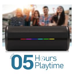 Portronics POR-2981 Nova 40W Portable Bluetooth Speaker With Dual Passive Radiator, Upto 5 Hours Playtime, RGB LED Lights, Bluetooth 5.3V, TWS mode, Calling, USB/AUX In Port, Type C Charging(Black) image 5