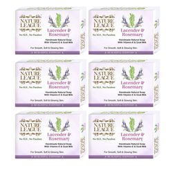 NATURE LEAGUE Set Of 6 Lavender & Rosemary Soap With Vitamin E - 100 g Each-image-64