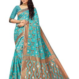Maroosh Ethnic Motifs Woven Design Zari Saree-picture-26