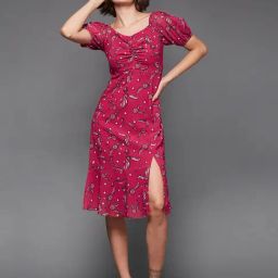 Miss Chase Pink Floral Dress-image-28