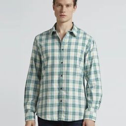 Pepe Jeans Green Cotton Regular Fit Checks Shirt-image-82