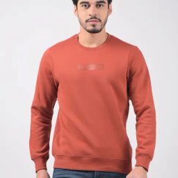 NUMERO UNO Brick Red Regular Fit Pullover Sweatshirt-7