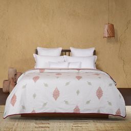 MYTRIDENT White & Green Ethnic Motifs Printed Pure Cotton AC Room 176 TC Double Bed Dohar-image-40