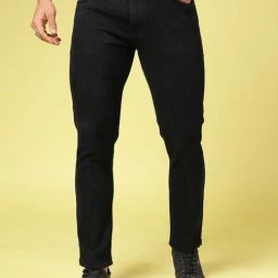 Rigo Black Slim Fit Lightly Washed Jeans-image-84