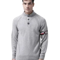 Club York Charcoal Cotton High Neck Sweater-21