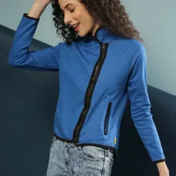 Campus Sutra Blue Regular Fit Jacket-image-37