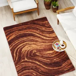 Bianca Brown & Khaki Microfibre Non-Slip Rug-31