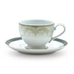 Noritake Golden Chintz White & Green Porcelain 6 Cups (0.215 L) & 6 Saucers-image-63