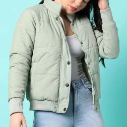 Campus Sutra Green Padded jacket-image-70
