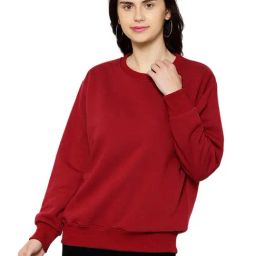 Vimal Jonney Maroon Fleece Regular Fit Sweatshirt-image-82