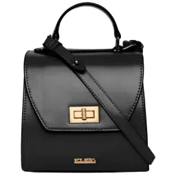 KLEIO Black Solid Medium Satchel Handbag-picture-39
