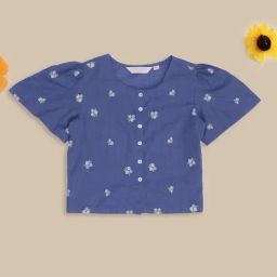 Akkriti By Pantaloons Blue Cotton Regular Fit Printed Top-picture-29
