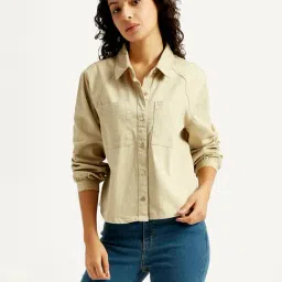 Levi's Women's Solid Spread Collar Shirt-picture-12