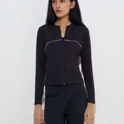 Studiofit by Westside Black Ribbed-Textured Jacket-image-82