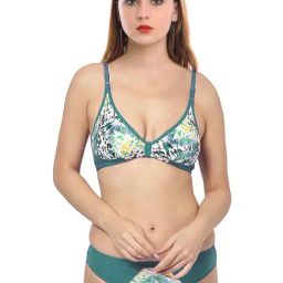 AROUSY Green Cotton Printed Bra Panty Set-picture-14